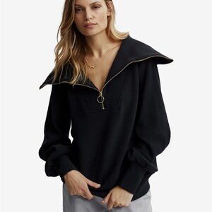 Varley Vine Half Zip Collar pullover , XXS, ribbed